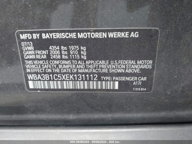 Photo 8 VIN: WBA3B1C5XEK131112 - BMW 320I 