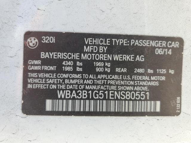 Photo 11 VIN: WBA3B1G51ENS80551 - BMW 320 I 