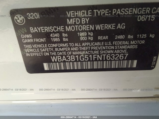 Photo 8 VIN: WBA3B1G51FNT63267 - BMW 3 