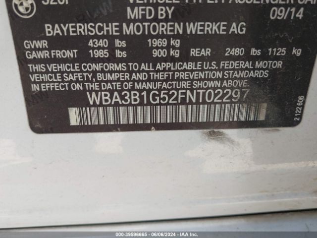 Photo 8 VIN: WBA3B1G52FNT02297 - BMW 320I 