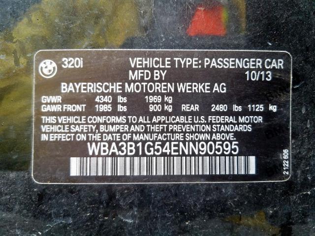 Photo 9 VIN: WBA3B1G54ENN90595 - BMW 320 I 