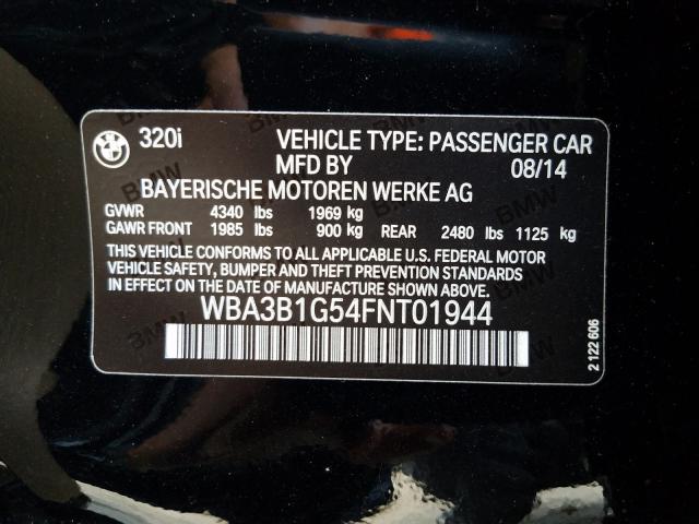 Photo 9 VIN: WBA3B1G54FNT01944 - BMW 320 I 