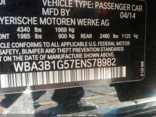 Photo 8 VIN: WBA3B1G57ENS78982 - BMW 3 