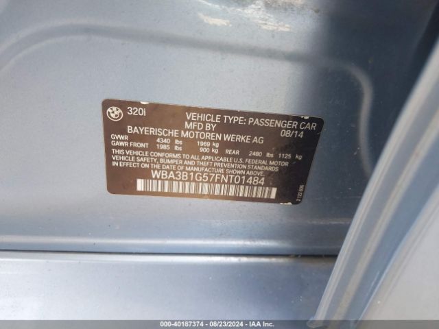 Photo 8 VIN: WBA3B1G57FNT01484 - BMW 320I 