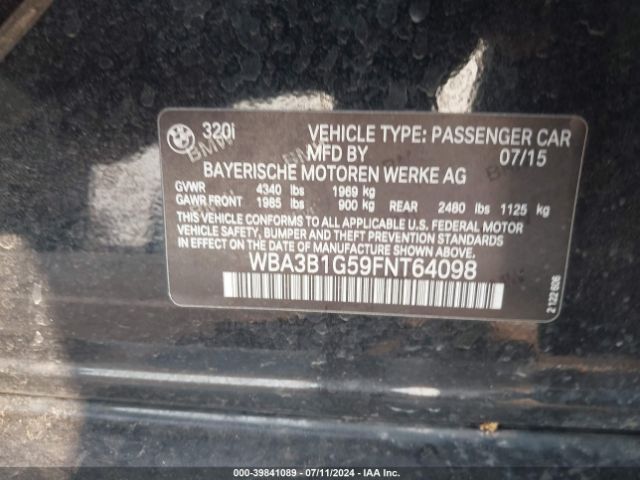 Photo 8 VIN: WBA3B1G59FNT64098 - BMW 320I 