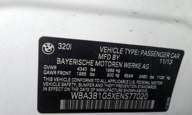 Photo 9 VIN: WBA3B1G5XENS77020 - BMW 320 I 