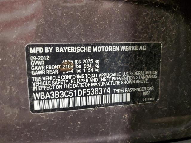 Photo 11 VIN: WBA3B3C51DF536374 - BMW 3 SERIES 