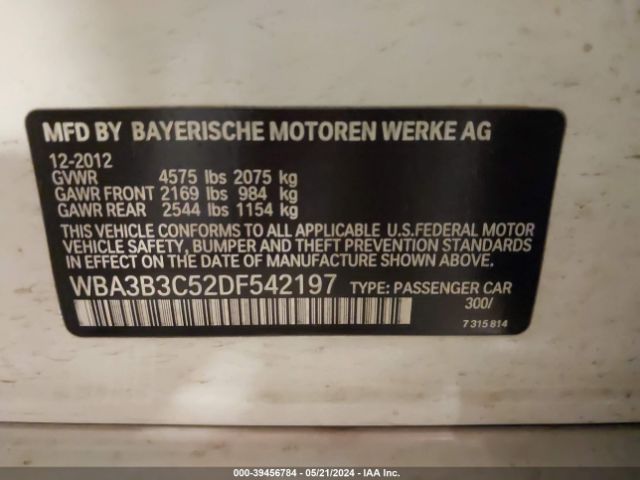 Photo 8 VIN: WBA3B3C52DF542197 - BMW 328I 