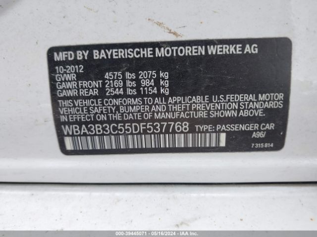 Photo 8 VIN: WBA3B3C55DF537768 - BMW 328I 