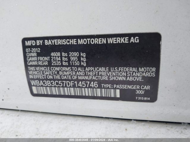 Photo 8 VIN: WBA3B3C57DF145746 - BMW 328I 