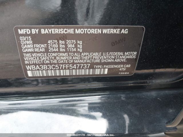 Photo 8 VIN: WBA3B3C57FF547737 - BMW 328I 