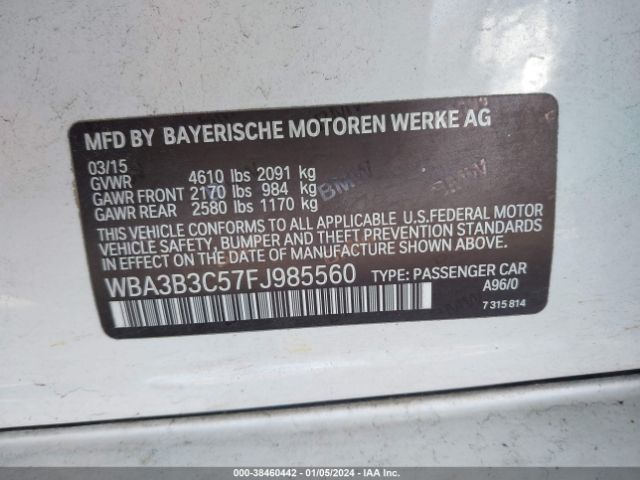 Photo 8 VIN: WBA3B3C57FJ985560 - BMW 328I 