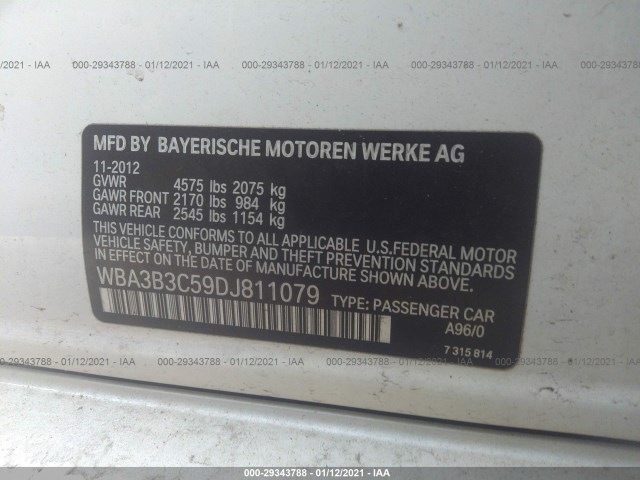 Photo 8 VIN: WBA3B3C59DJ811079 - BMW 3 