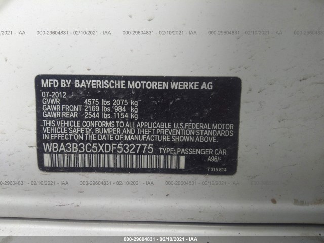 Photo 8 VIN: WBA3B3C5XDF532775 - BMW 3 SERIES 