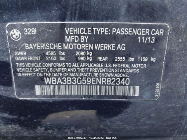 Photo 8 VIN: WBA3B3G59ENR82340 - BMW 328I 