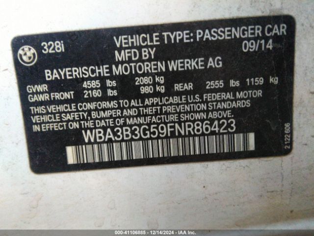 Photo 8 VIN: WBA3B3G59FNR86423 - BMW 328I 