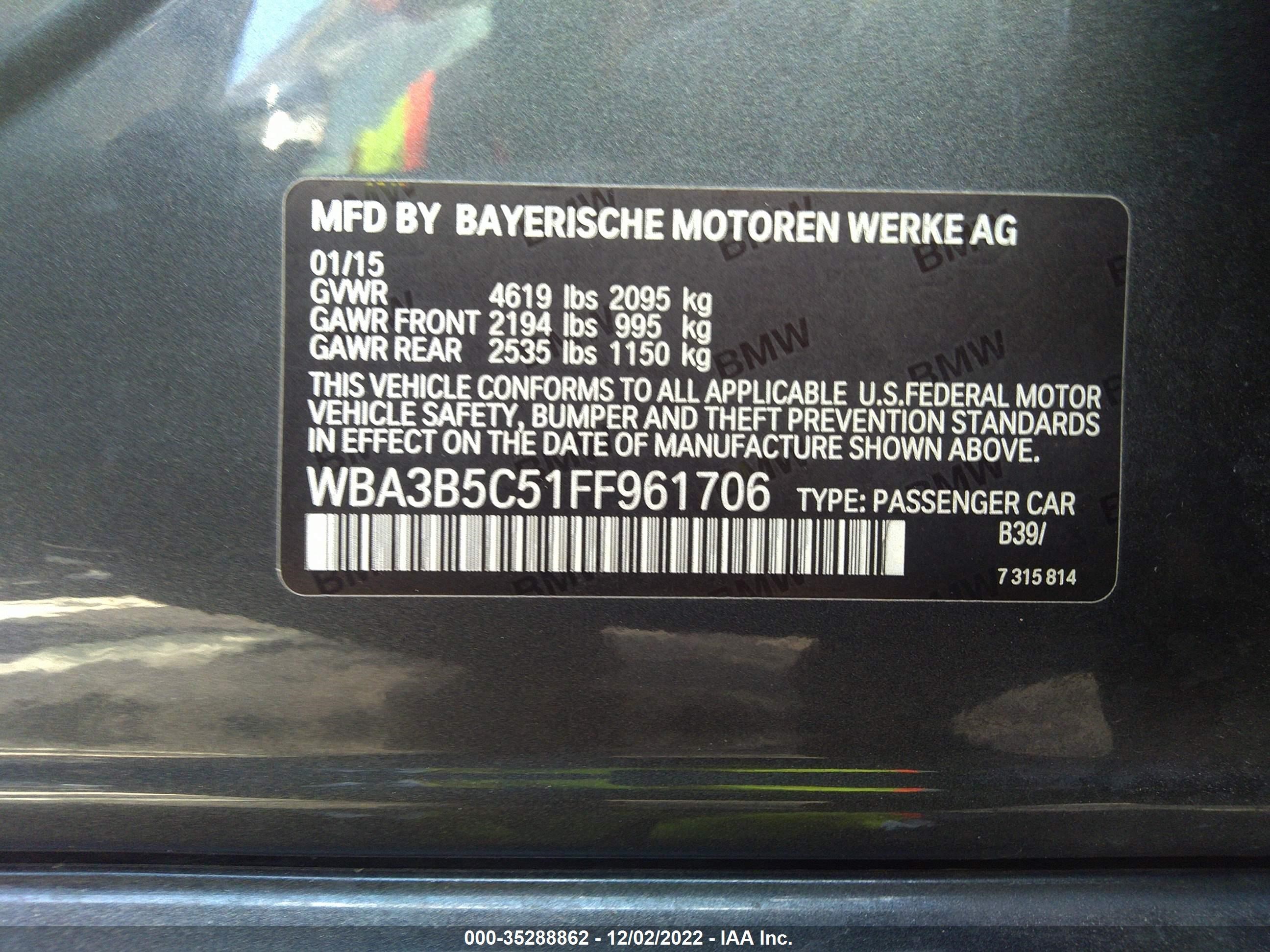 Photo 8 VIN: WBA3B5C51FF961706 - BMW 3ER 