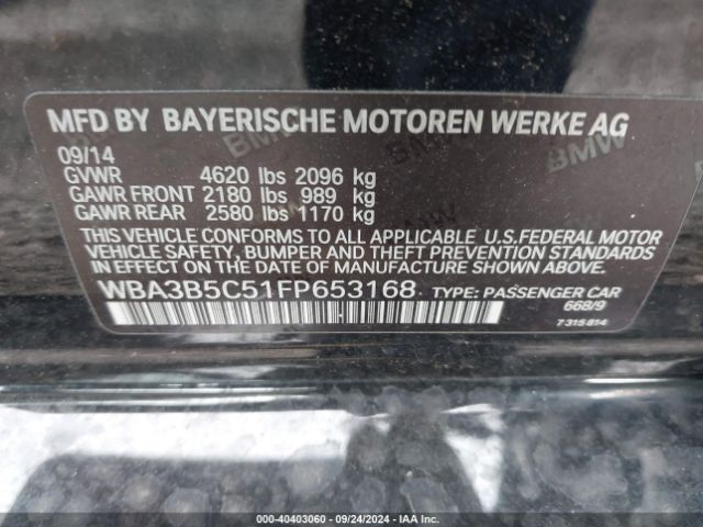 Photo 8 VIN: WBA3B5C51FP653168 - BMW 328I 