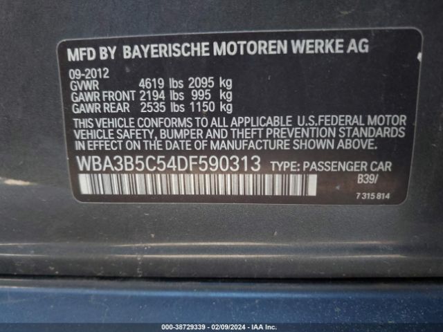 Photo 8 VIN: WBA3B5C54DF590313 - BMW 328I 