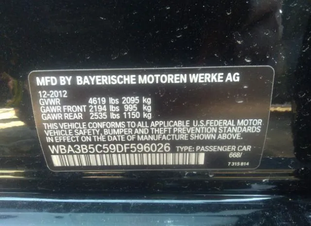 Photo 8 VIN: WBA3B5C59DF596026 - BMW 3 SERIES 