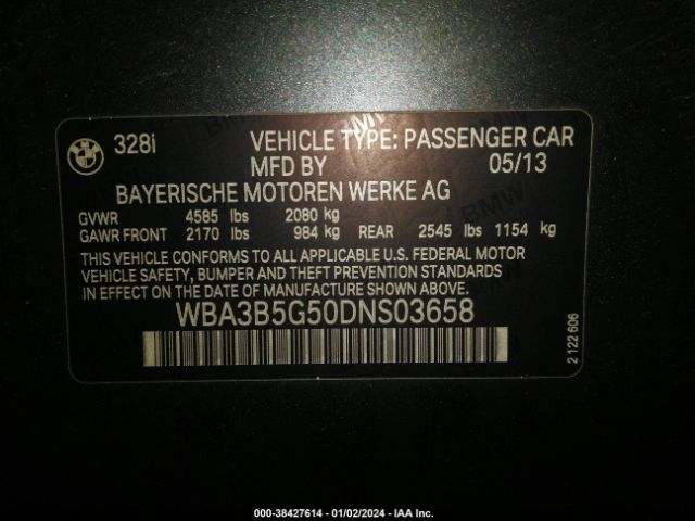 Photo 8 VIN: WBA3B5G50DNS03658 - BMW 328I 