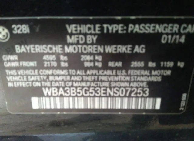 Photo 8 VIN: WBA3B5G53ENS07253 - BMW 3 SERIES 