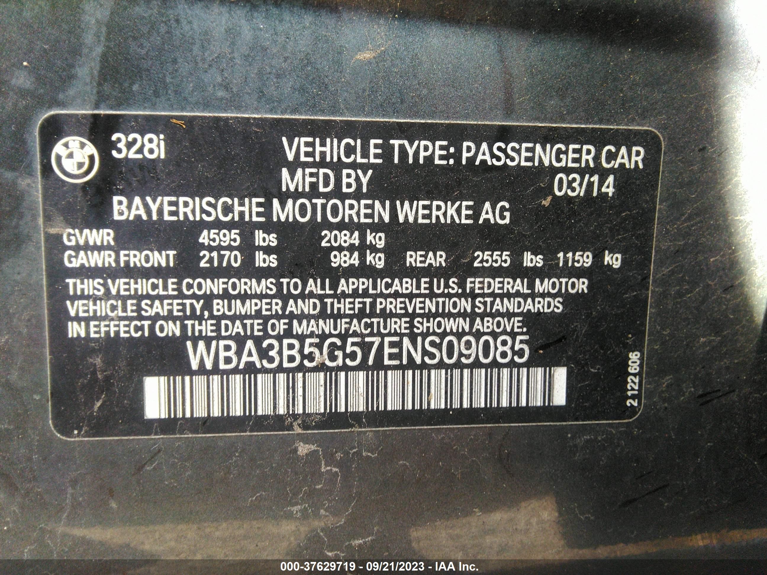 Photo 8 VIN: WBA3B5G57ENS09085 - BMW 3ER 