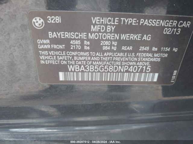 Photo 8 VIN: WBA3B5G58DNP40715 - BMW 328 