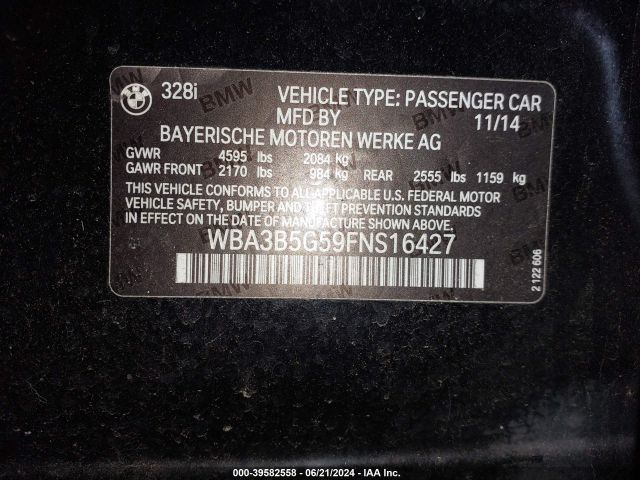 Photo 8 VIN: WBA3B5G59FNS16427 - BMW 328I 