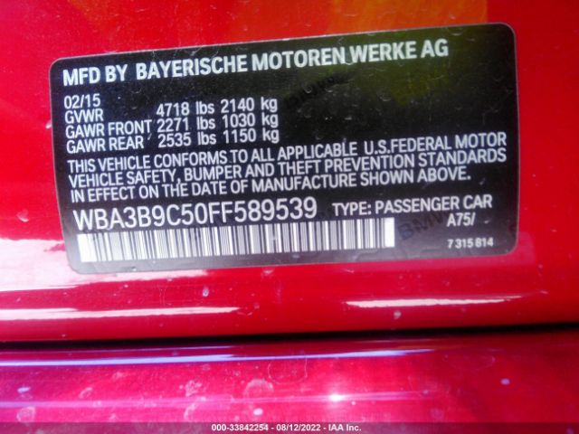 Photo 8 VIN: WBA3B9C50FF589539 - BMW 3 SERIES 