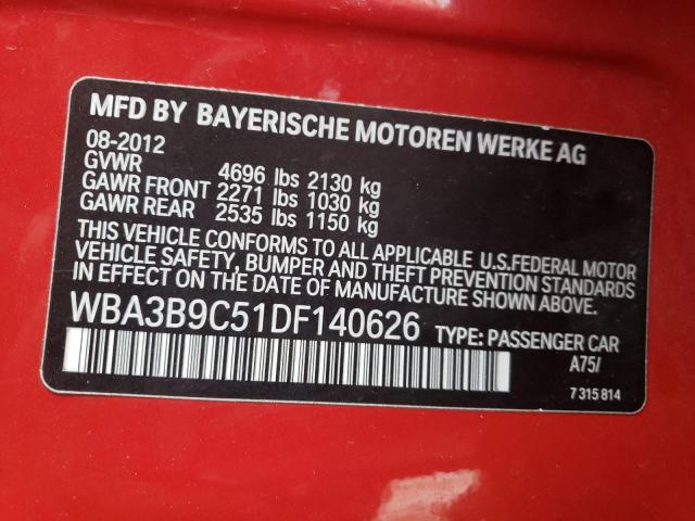 Photo 11 VIN: WBA3B9C51DF140626 - BMW 3 SERIES 