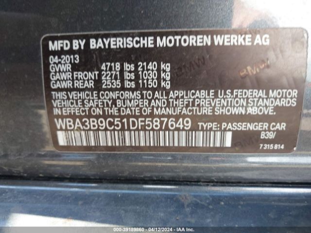 Photo 8 VIN: WBA3B9C51DF587649 - BMW 335I 