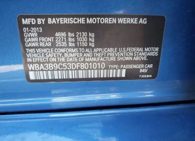 Photo 8 VIN: WBA3B9C53DF801010 - BMW 3 SERIES 