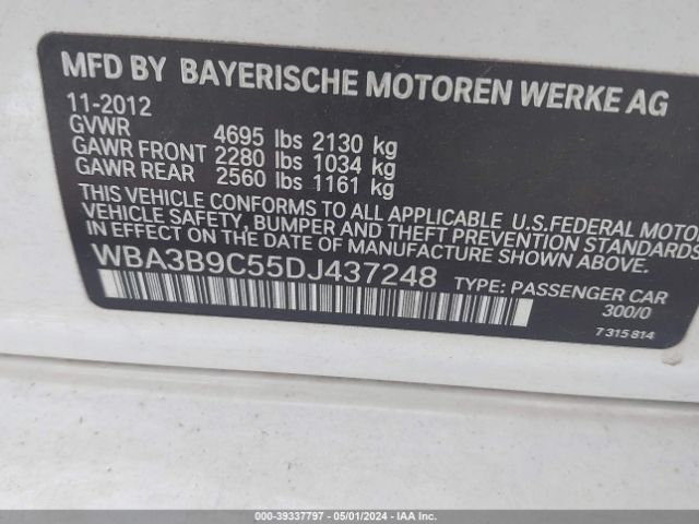 Photo 8 VIN: WBA3B9C55DJ437248 - BMW 335I 