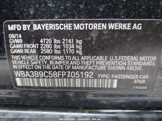 Photo 8 VIN: WBA3B9C58FP705192 - BMW 3 SERIES 