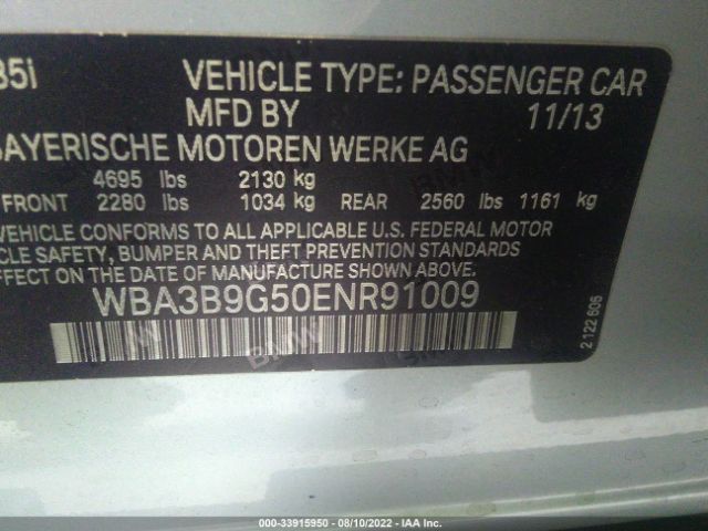 Photo 8 VIN: WBA3B9G50ENR91009 - BMW 3 SERIES 