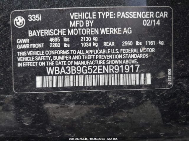 Photo 8 VIN: WBA3B9G52ENR91917 - BMW 335 