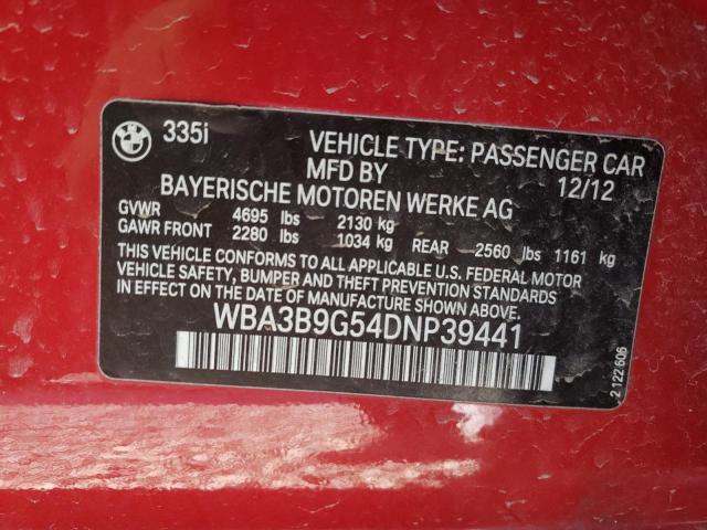 Photo 9 VIN: WBA3B9G54DNP39441 - BMW 335 XI 