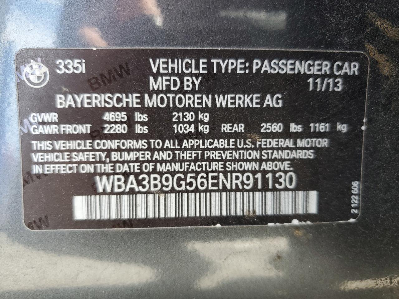 Photo 11 VIN: WBA3B9G56ENR91130 - BMW 3ER 