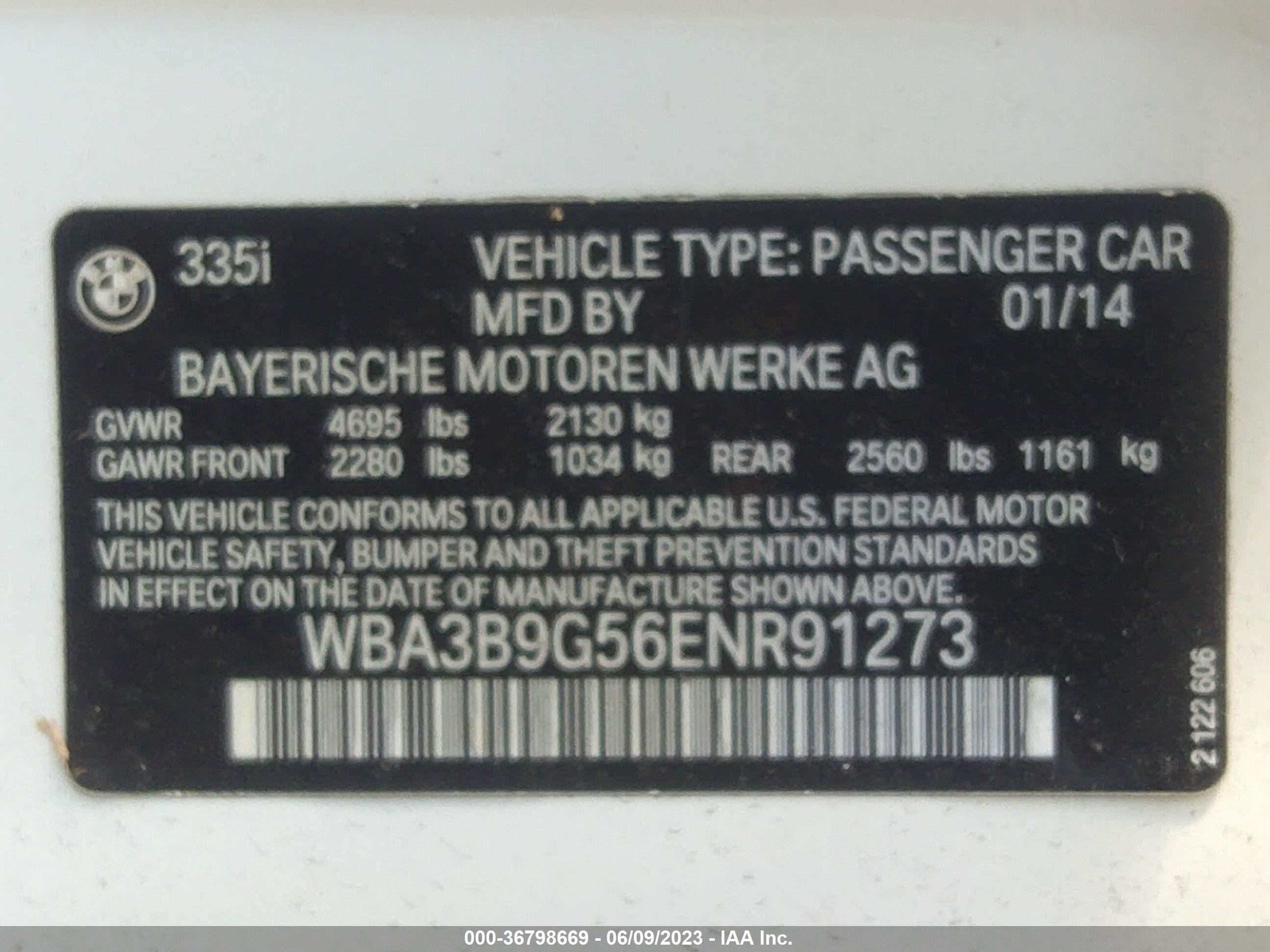 Photo 8 VIN: WBA3B9G56ENR91273 - BMW 3ER 