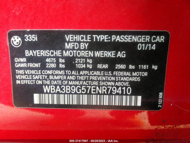 Photo 8 VIN: WBA3B9G57ENR79410 - BMW 335I 