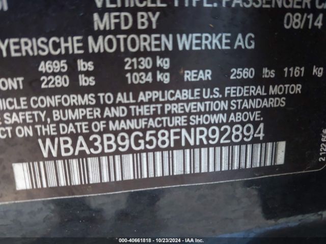 Photo 8 VIN: WBA3B9G58FNR92894 - BMW 335I 