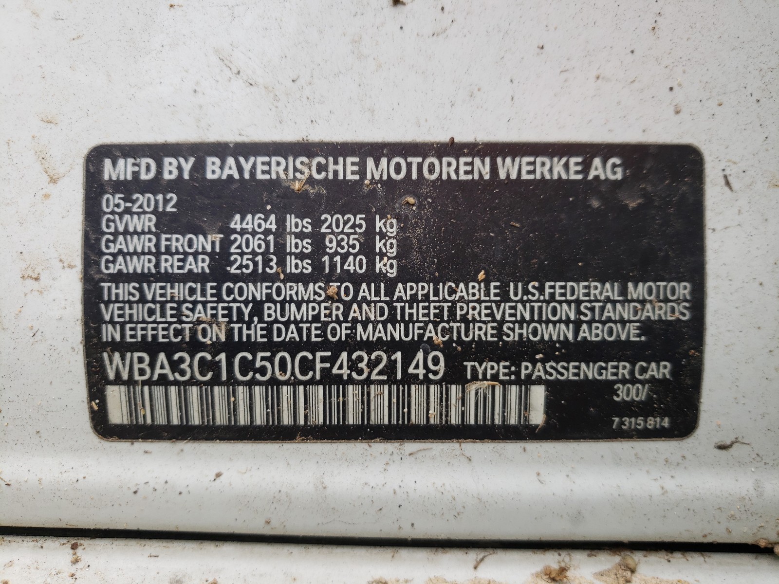 Photo 9 VIN: WBA3C1C50CF432149 - BMW 328 I SULE 