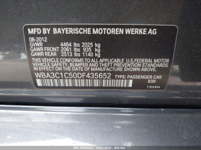 Photo 8 VIN: WBA3C1C50DF435652 - BMW 328I 