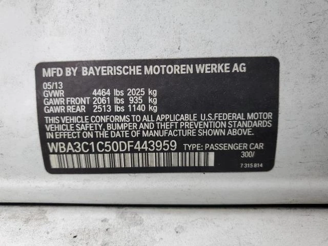 Photo 11 VIN: WBA3C1C50DF443959 - BMW 328 I SULE 