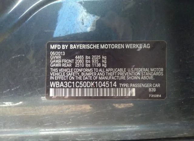 Photo 8 VIN: WBA3C1C50DK104514 - BMW 3 SERIES 