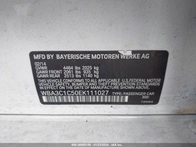 Photo 8 VIN: WBA3C1C50EK111027 - BMW 328I 