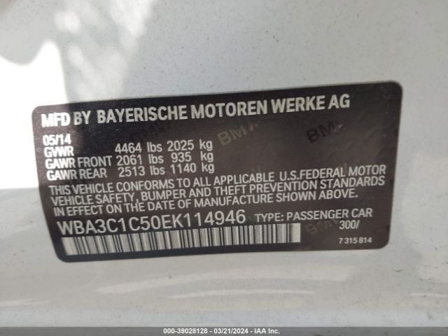 Photo 8 VIN: WBA3C1C50EK114946 - BMW 328I 