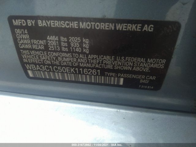 Photo 8 VIN: WBA3C1C50EK116261 - BMW 3 