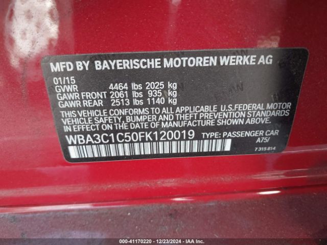 Photo 8 VIN: WBA3C1C50FK120019 - BMW 328I 